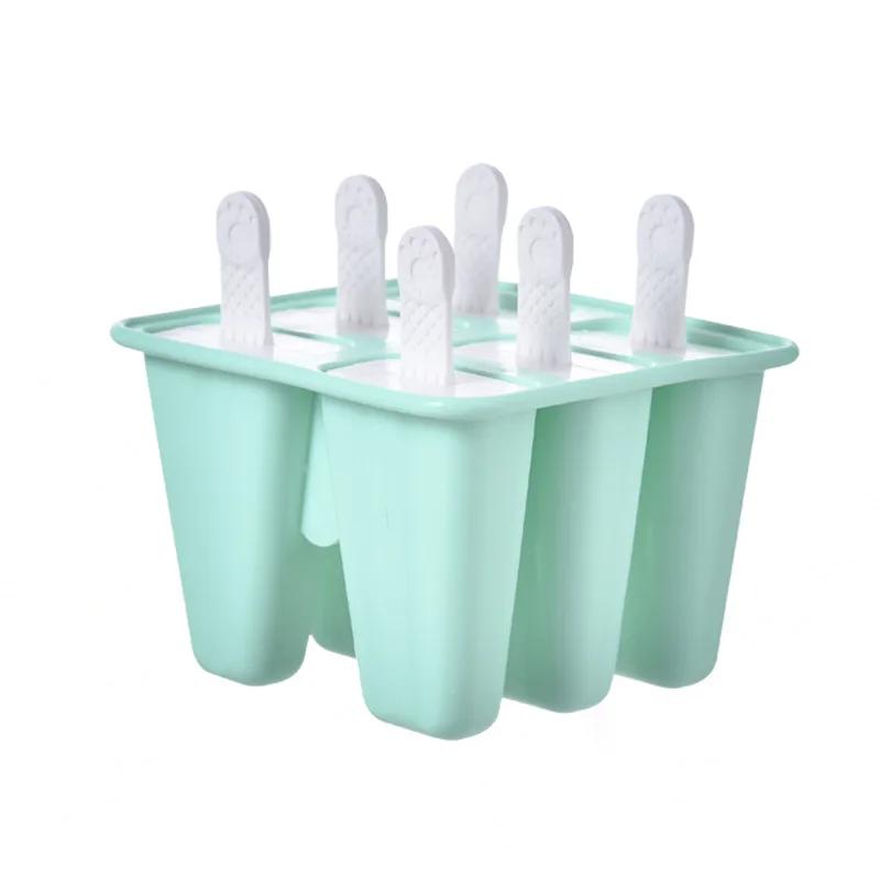 6 Girds Creative Silicone Ice Mold for Home Use Summer DIY Homemade Ice Cream Mold Kids Popsicle Ice Cube Tray Freeze Box