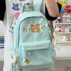 Schoolbag Pink Waxy Soft Cute Polka Dot Bear Girl Heart Small Backpack Japanese Ins Wind Sweet Sister Summer Travel Photo Backpack