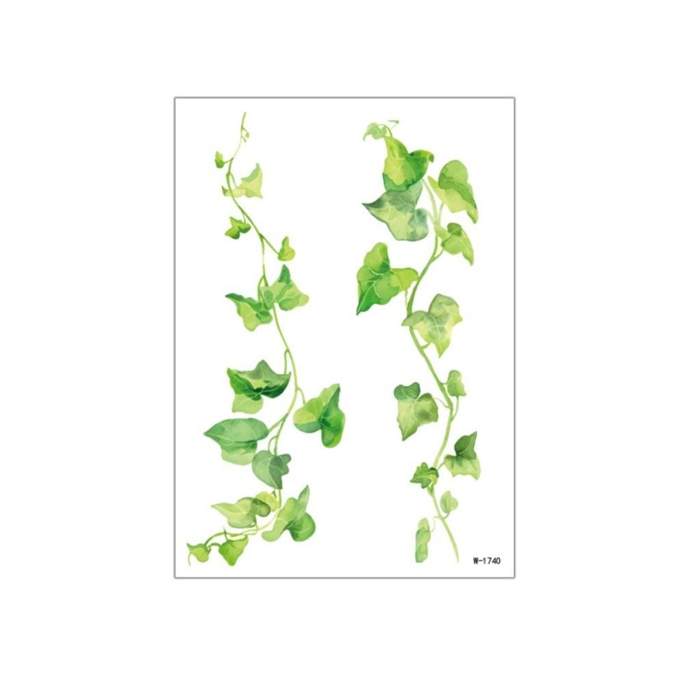5 Vel Langdurige Groene Blad Tijdelijke Tatoeages Waterdichte Make-up Stickers Body Art