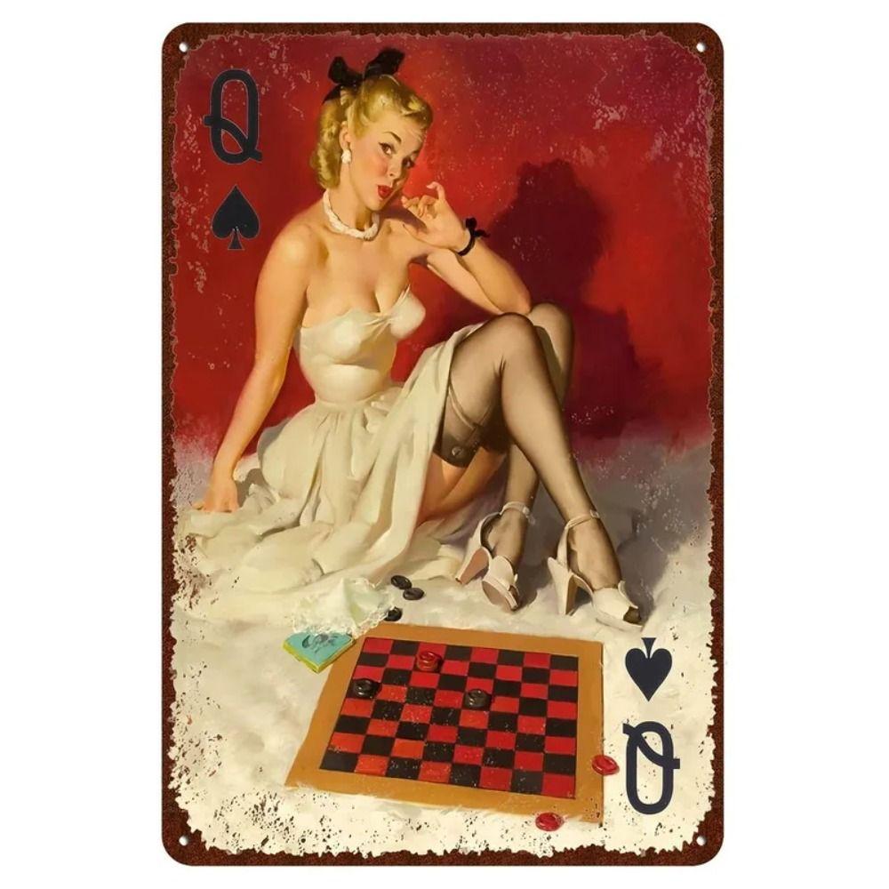 Pin-Up Girl Retro Metallwand Schild 30x20cm