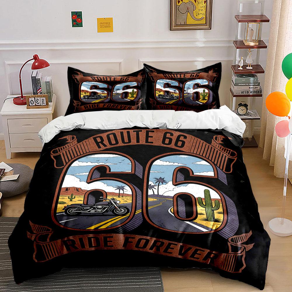 Motorcycle, Route 66, cactus. Bedding sets Duvet cover sets Duvet covers Pillowcases(1* Duvet Cover 2* Pillowcases without duvet insert)