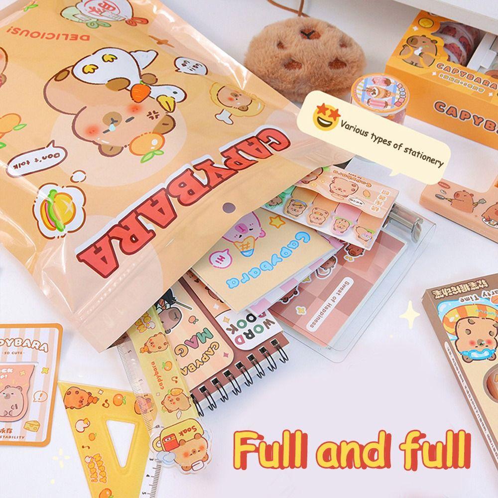 Funny Capybara Notebook Stationery Set Capibara Lucky Blind Bag Students' Opening Gifts
