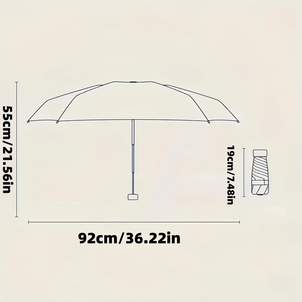 1-Piece Black 50% off Compact Dual-Use Umbrella for Sun and Rain, Mini Folding Sunshade Umbrella, Suitable for Students, Fits in Backpack Side Pocket,