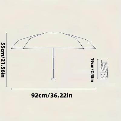 1-teiliger schwarzer Kompakt-Doppelnutzungs-Schirm für Sonne und Regen, Mini-Falt-Sonnenschirm, für Studenten geeignet, passt in die Seitentasche eines Rucksacks, 50% Rabatt,