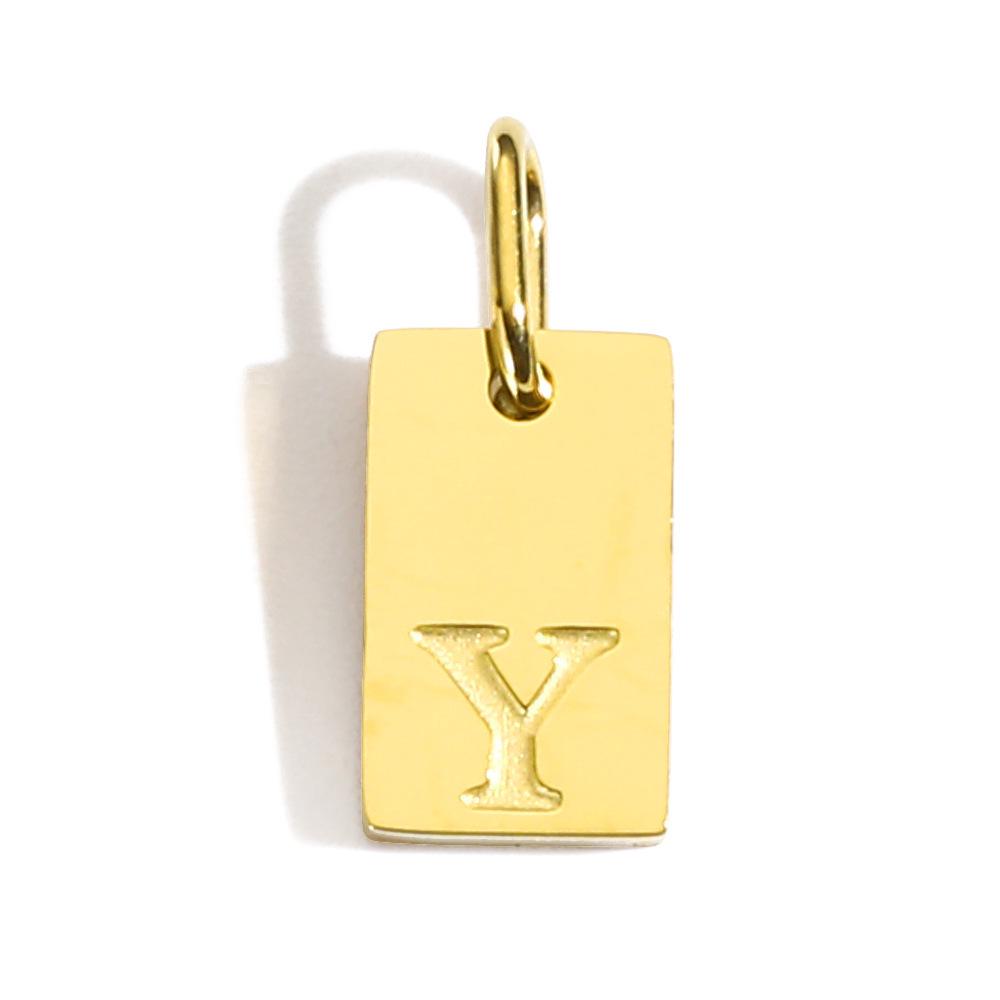 Gold-Plated Alphabet Pendant Accessories – 26 English Letters Stainless Steel for DIY Jewelry