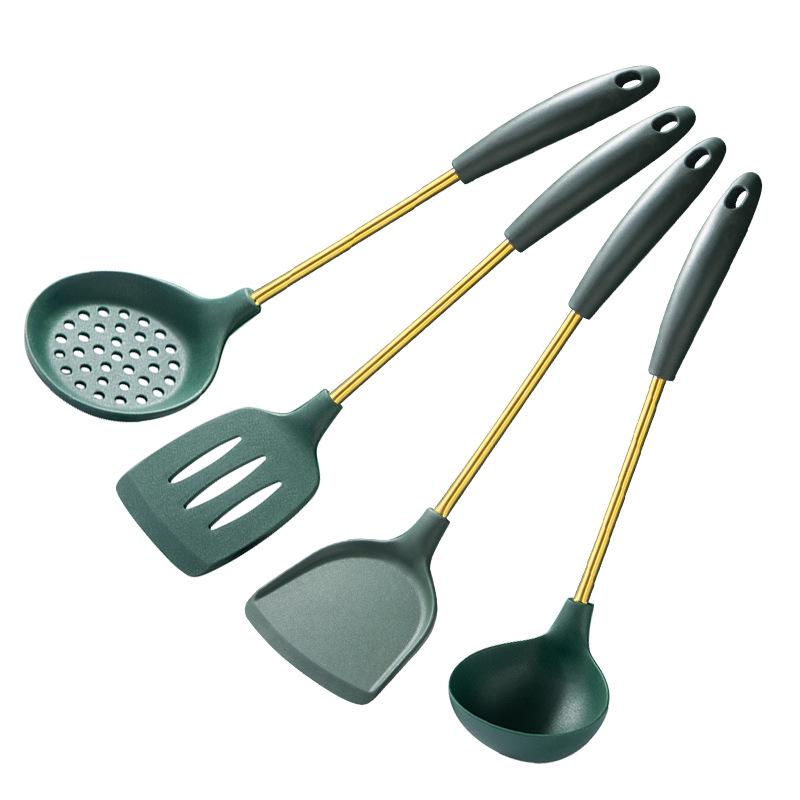 Heat-Resistant Silicone Spatula & Ladle Set with 304 Stainless Steel