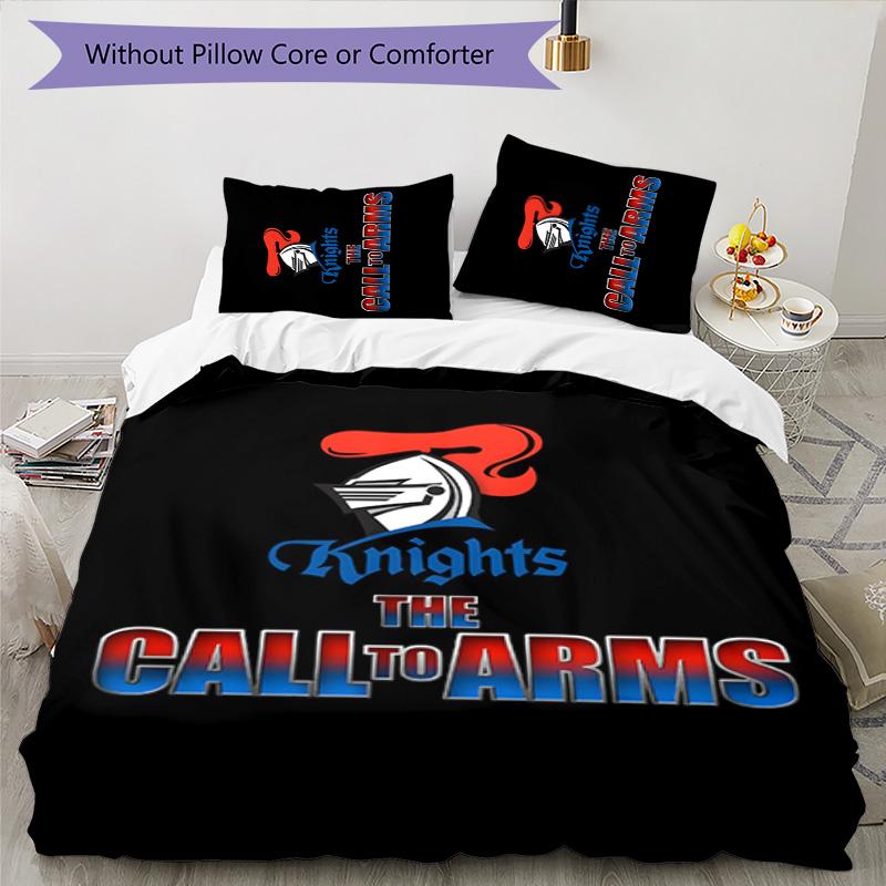 Knights 3pcs Bedding Set Duvet Cover Closure Includes 1 Duvet Cover & 2 Pillowcases for All Seasons Bedroom Home Dorm Decor