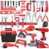 Construction Toy Set Building Tool Kit Pretend Play with Power Drill Screwdriver Educational Toys for Kids Imaginative Play Gift
