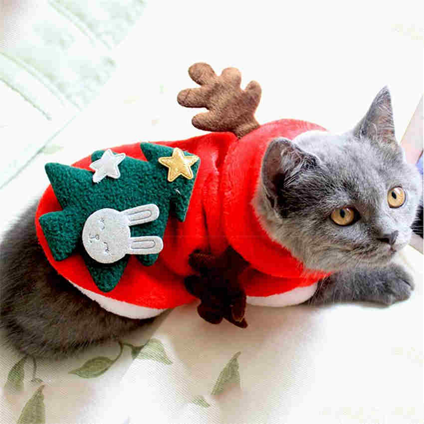 Cute Christmas Pets Costume New Year Dog Clothes Small Dogs Cat Santa Costume Jacket
