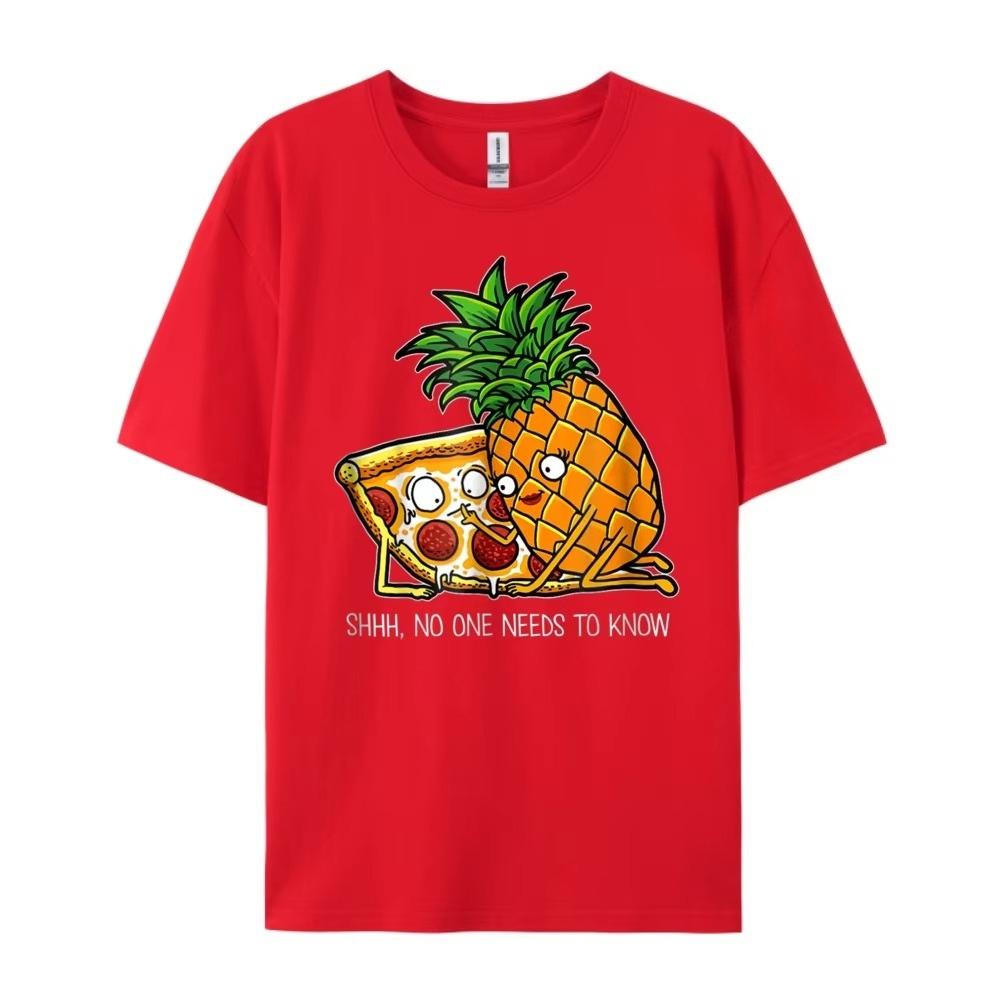 2026 Neue Ananas Pizza Lustige Peperoni Pizzas Grafik T-Shirt Herren Damen Humor Vintage Neuheit T-Shirts Herren Tee