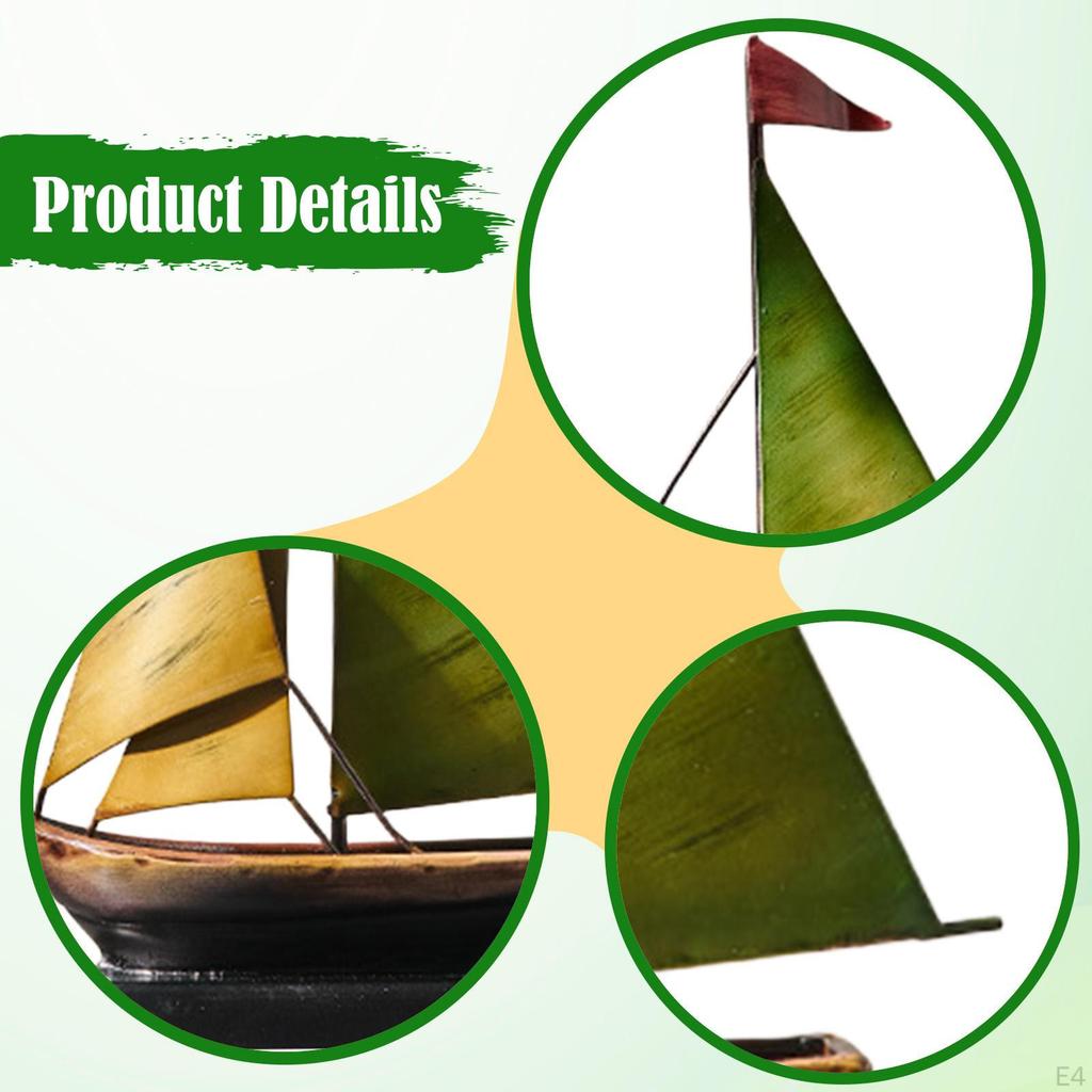 Eisenboot Statue Metallskulptur Geschenk Heimdekoration Schiffsmodell Segelboot Figur für Festival Weihnachten