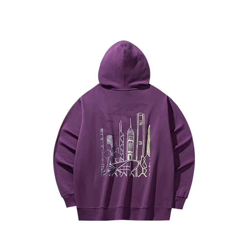 Anta National Games Lifestyle Hoodie Sweatshirt Unisex Hoodies Gray Grape-Purple 172548705R-2