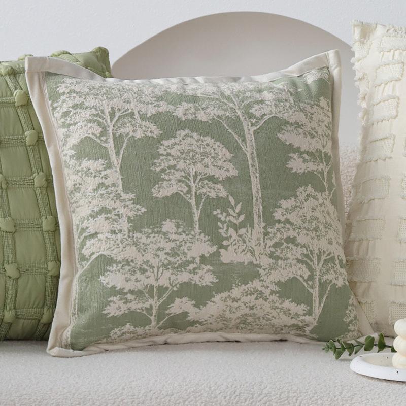 Ins Cream Style Pillow Green Cushion Pillow Cover Living Room Sofa Model Room Bay Window Cushion Does Not Contain Core
