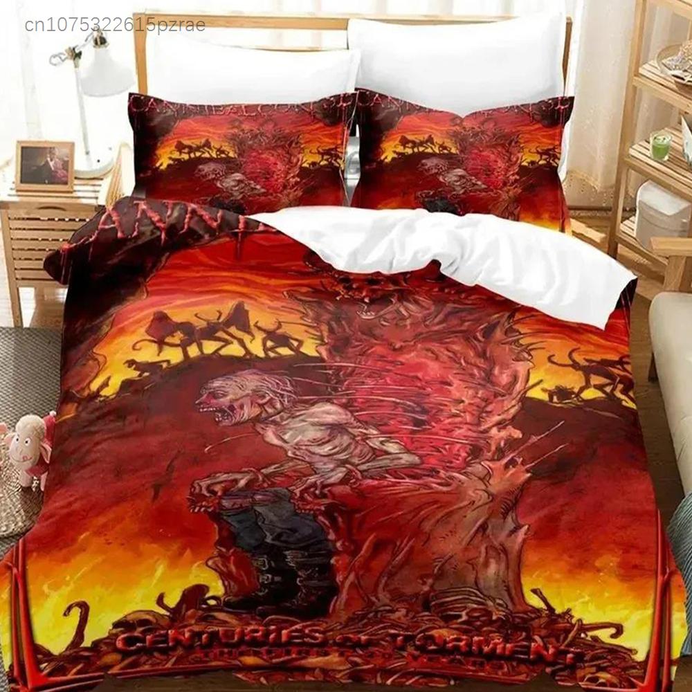 Top 3D Print Cannibal Corpse Bedding Set Duvet Cover Bed Set Quilt Cover Pillowcase Comforter King Queen Size For Boys Adult