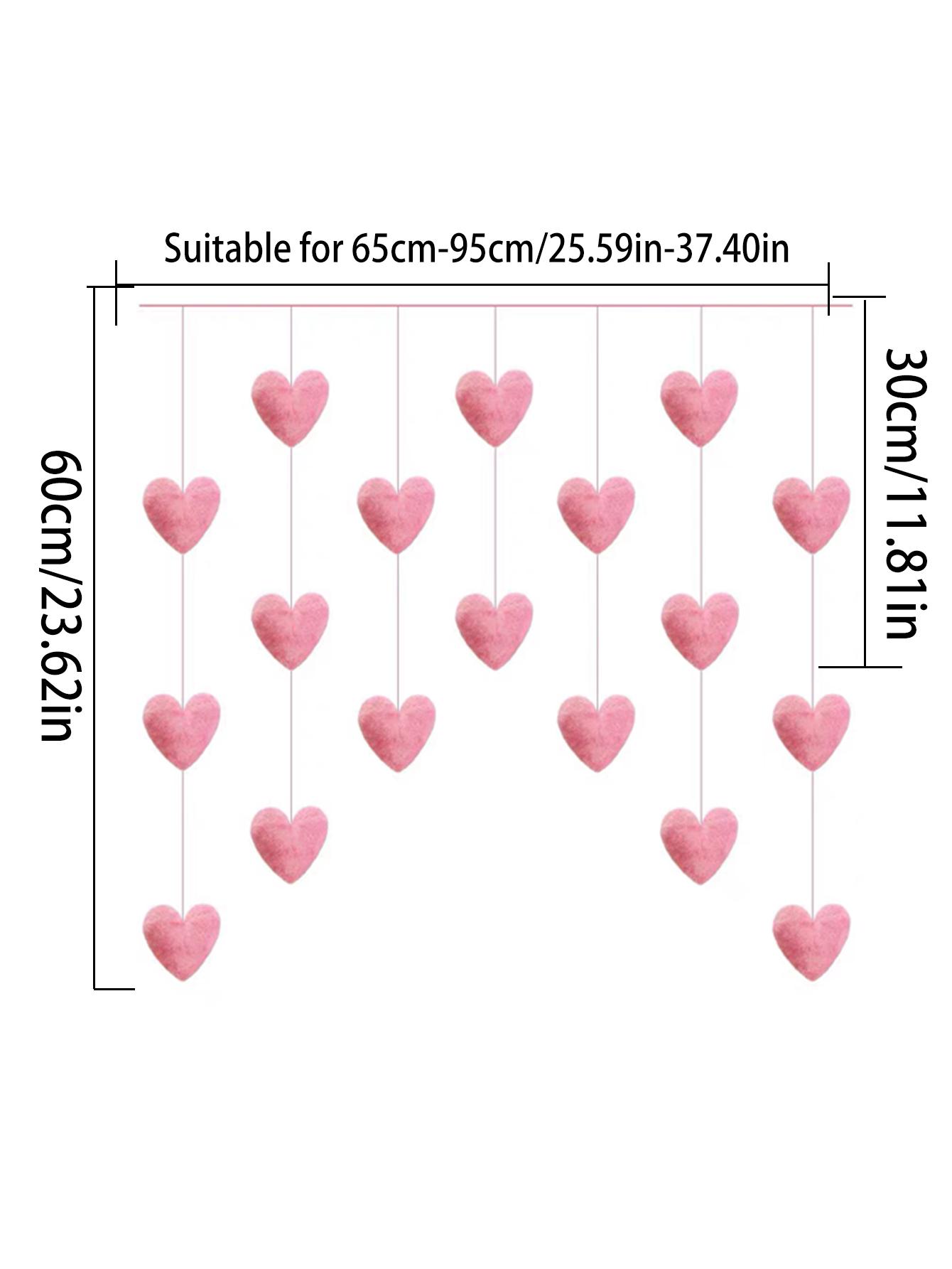 

Plush Heart Door Curtain Romantic Red/Pink/Blue Hanging Heart Decor for Valentine s Day Wedding Bedroom Home Party Decor Gifts