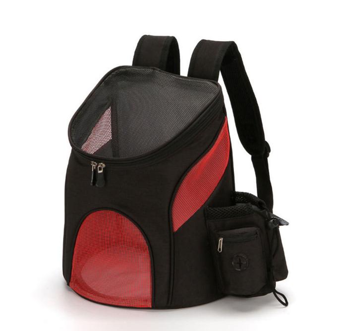 Haustier Tasche Ausflug Tragetasche Nylon Katze und Hund Atmungsaktiv Rucksack Faltbare Haustier Box S schwarz/rot