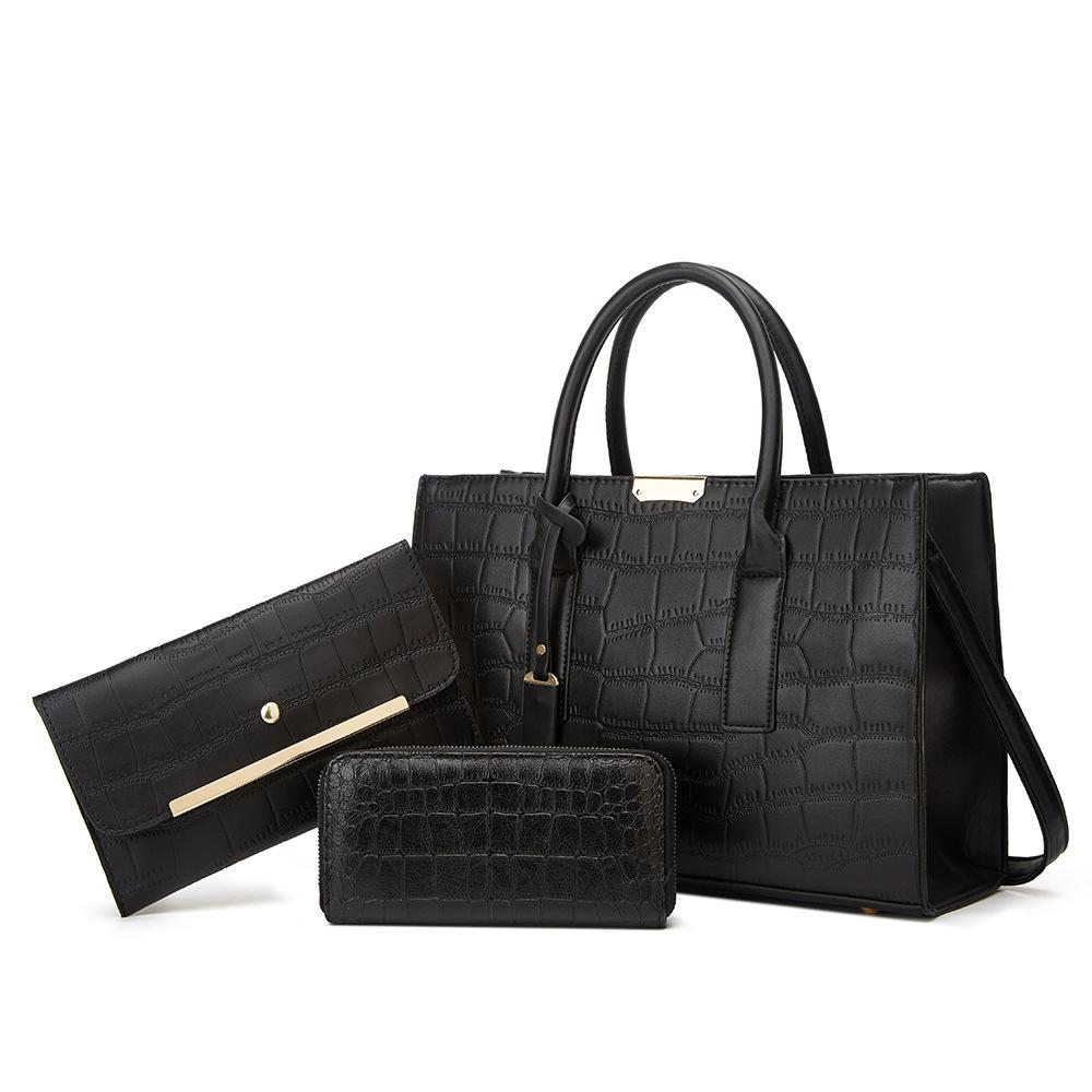 Crocodile Pattern Women'S Handbag Fashion Trend Large Capacity Three-Piece Mother And Child Bag