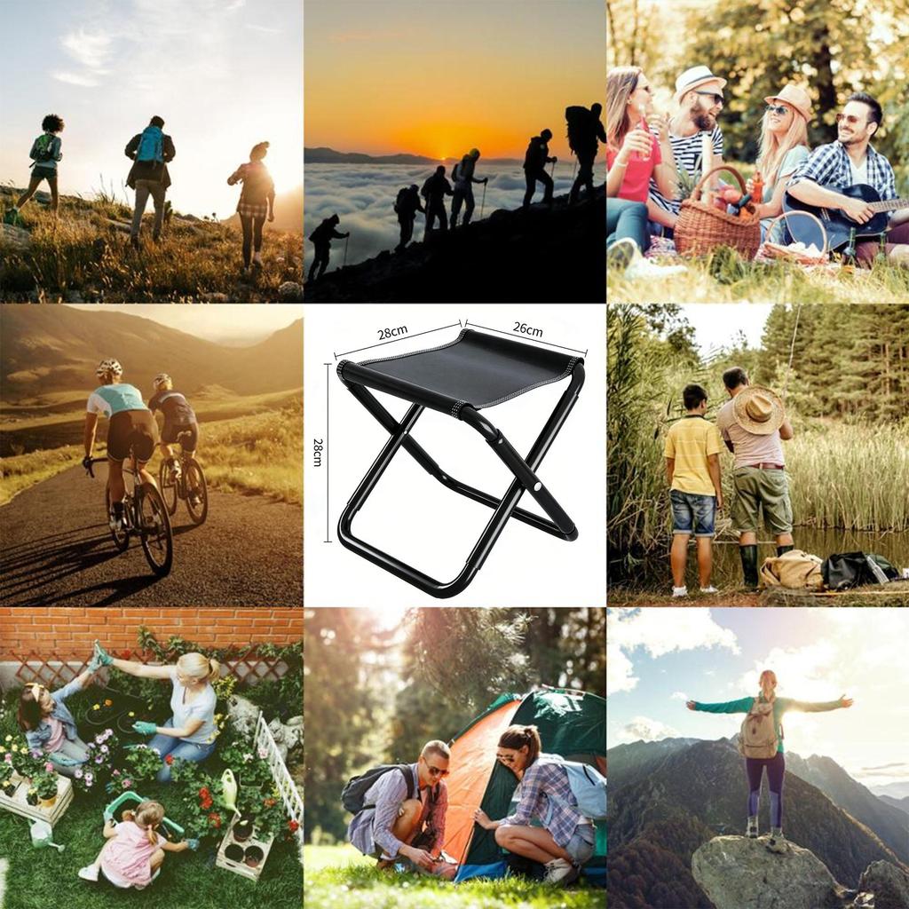 Portable Folding Fishing Stool Lightweight Aluminum Alloy Outdoor Camping Chair for Outdoor Travel Hiking Picnic Camping Fishing Seat Activities
