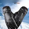 New Autumn and Winter Warm Leather Gloves for Outdoor Riding Plus Velvet Thickened PU Couple Men and Women Cold Touch Screen Gloves