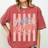 T-shirt Comfort Colors® Just Peachy, T-shirt Graphique Pêche Rétro, T-shirt Fruit d'Été Mignon, T-shirt Vintage Peachy, T-shirt Esthétique Boho, T-shirt Femme