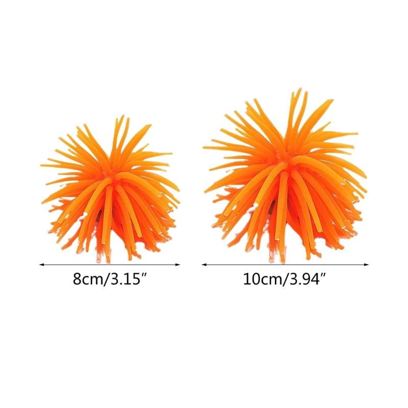 Aquarium Accessories Soft TPR Urchin Decoration Fishtanks Underwater Ornament Landscaping Safety Plant Decors 6Pieces
