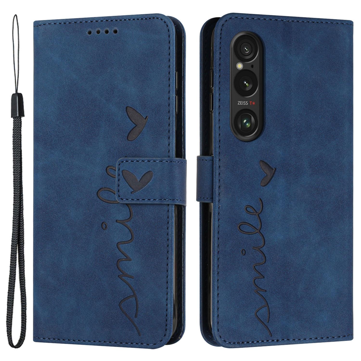 

For Sony Xperia 1 VI Phone Case Magnetic Clasp PU Leather Phone Shell with Stand Sapphire