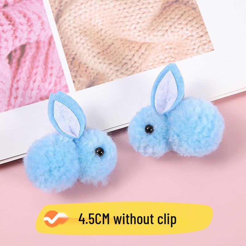 Furry Ball Plush Rabbit DIY Lantern Accessories - Cute Cartoon Hair Clip with Icelandic Wool for Kids, Mid-Autumn Festival.