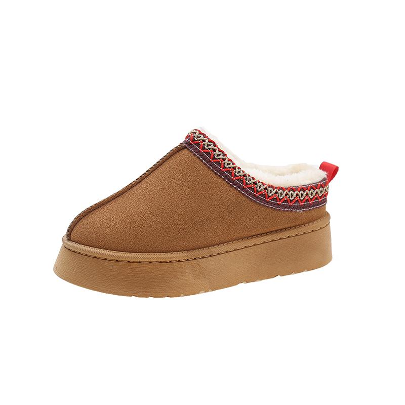 

Женские зимние ботильоны 2025 Новые короткие плюшевые теплые балетки тапочки Зимние новые брендовые уличные меховые ботинки Женские платформенные хлопковые туфли 39 малиновый