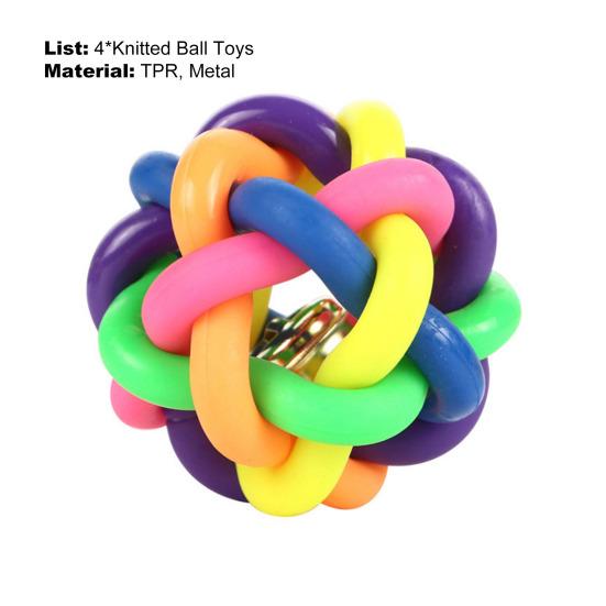 4Pcs Dog Wobbly Ball Teeth Cleaning Bite Resistant Sturdy Dog Wobbly Interwoven