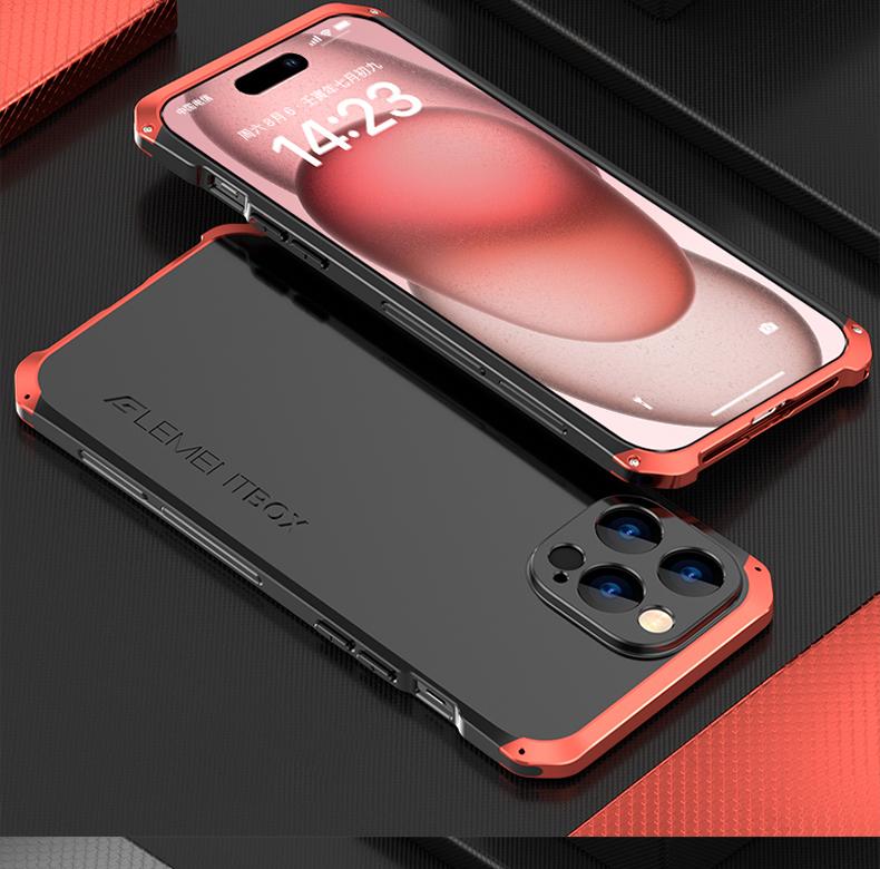 Aluminum Metal Rugged Frame Armor for IPhone 15 Pro MAX Bumper Case Luxury for IPhone 14 13 12 11 Pro Shockproof Matte PC Protector Cover