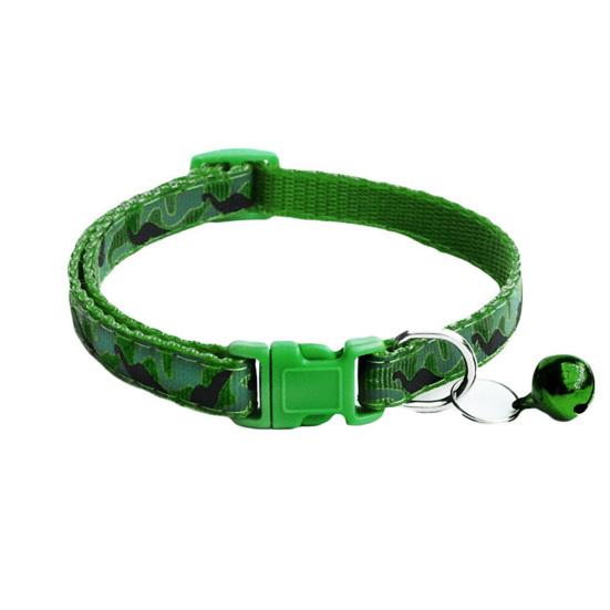Camouflage Print Adjustable Pet Neck Strap Dog Cat Puppy Bell Collar Necklace