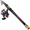 Spinning Fishing Combo 1.8M-3.0M Carbon Teleskopowe wędki z MINI Spinning Reels Travel Fishing Kit