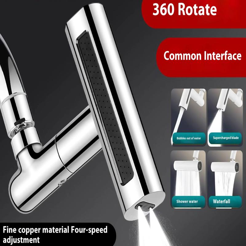 Baterie Bucătărie Cascadă Trei Moduri Universală Pivotantă Extensibilă Duză Anti-Stropire Chiuvetă Multifuncțională