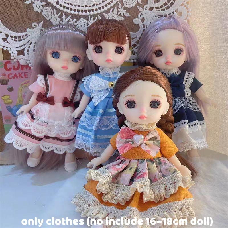 16Cm-18Cm Bjd Doll Dress 1/8 Doll Clothes Casual Princess Dress Up Children'S Toys Doll Accessories For Girls Gifts Blind Bag