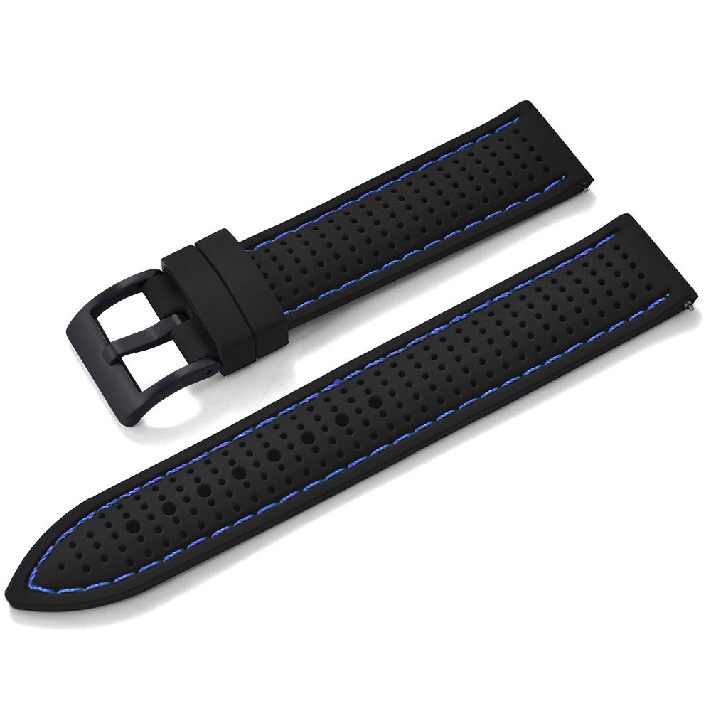 Quick Release Sport Silicone Watch Band - Breathable Waterproof Soft Rubber Strap Universal Fit 18mm 20mm 22mm For Men Women