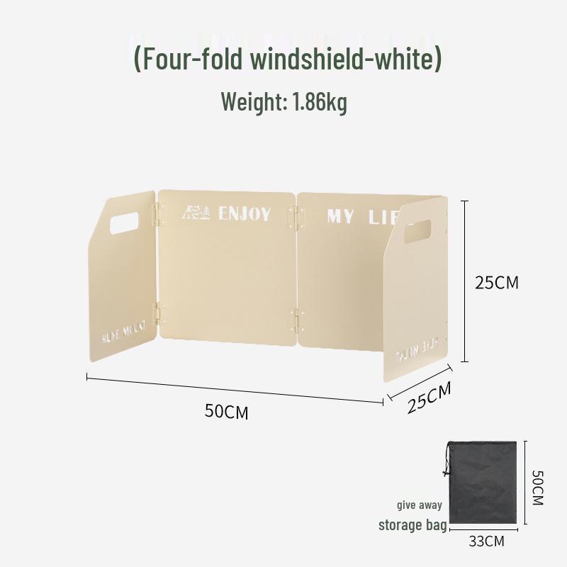 Outdoor Ultra-Light Aluminum Alloy Windshield for Folding Stove - 8/10 Pieces