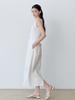 Le Studio Linen Blend Back Slit Long Skirt (Iv)