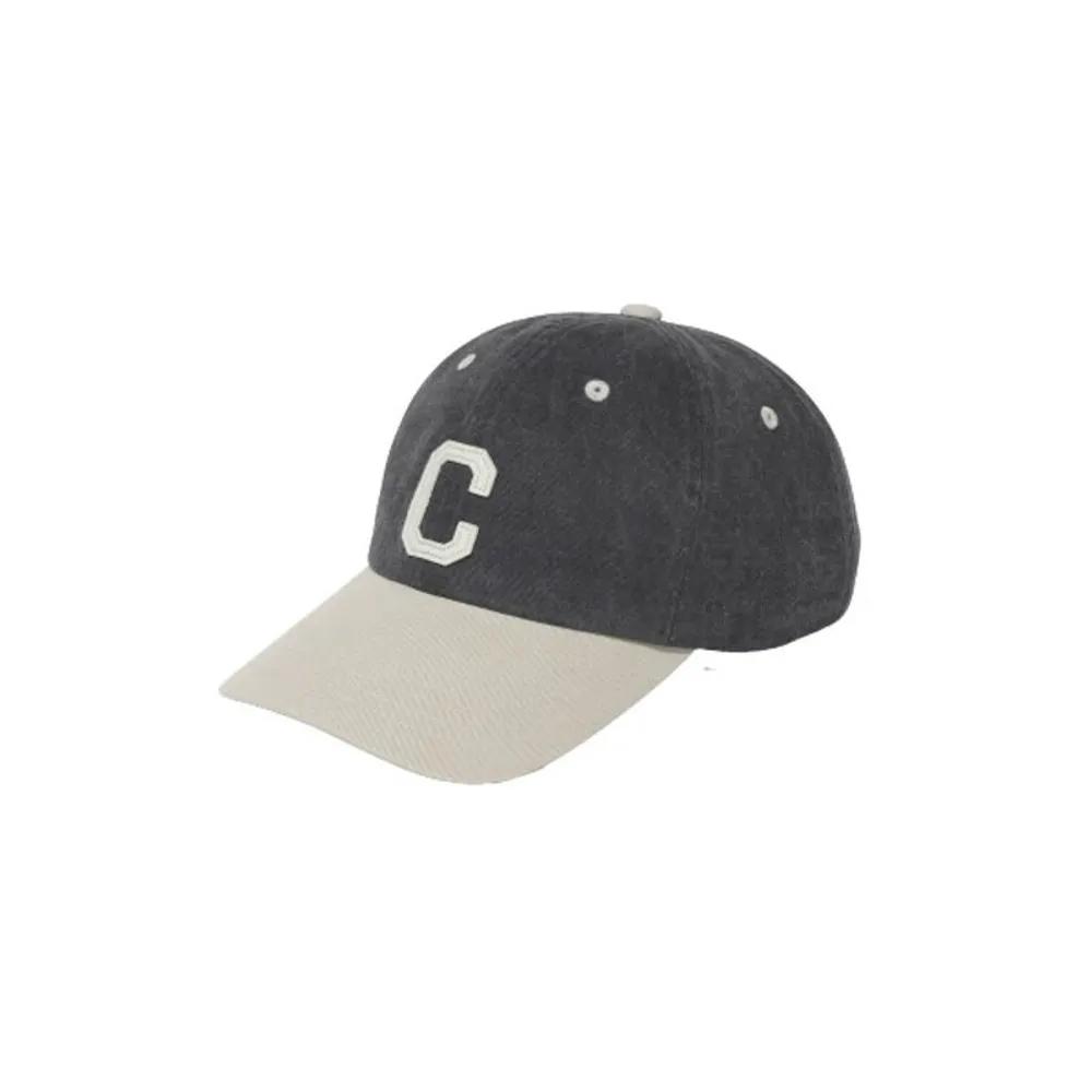 Ball Cap C Logo Cozy Fit Washed Color Block Charcoal 595812 F