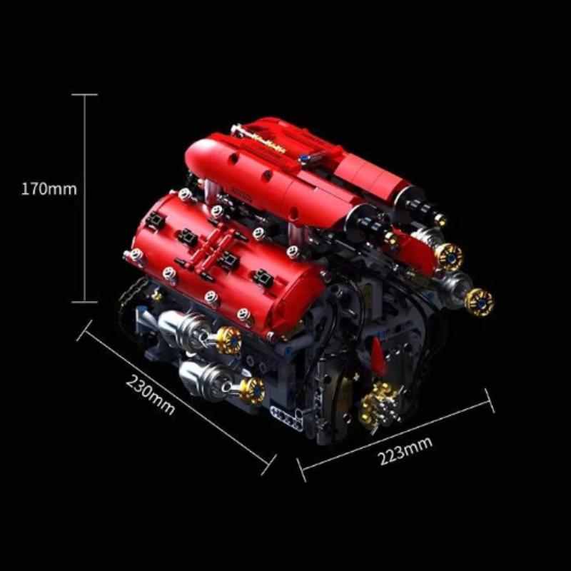 Set di Blocchi di Costruzione Modello Motore V8 Tecnico con Motore Elettrico Mattoncini Assemblabili Giocattoli Regali di Compleanno per Bambini Ragazzi Decorazione da Scrivania Giocattolo