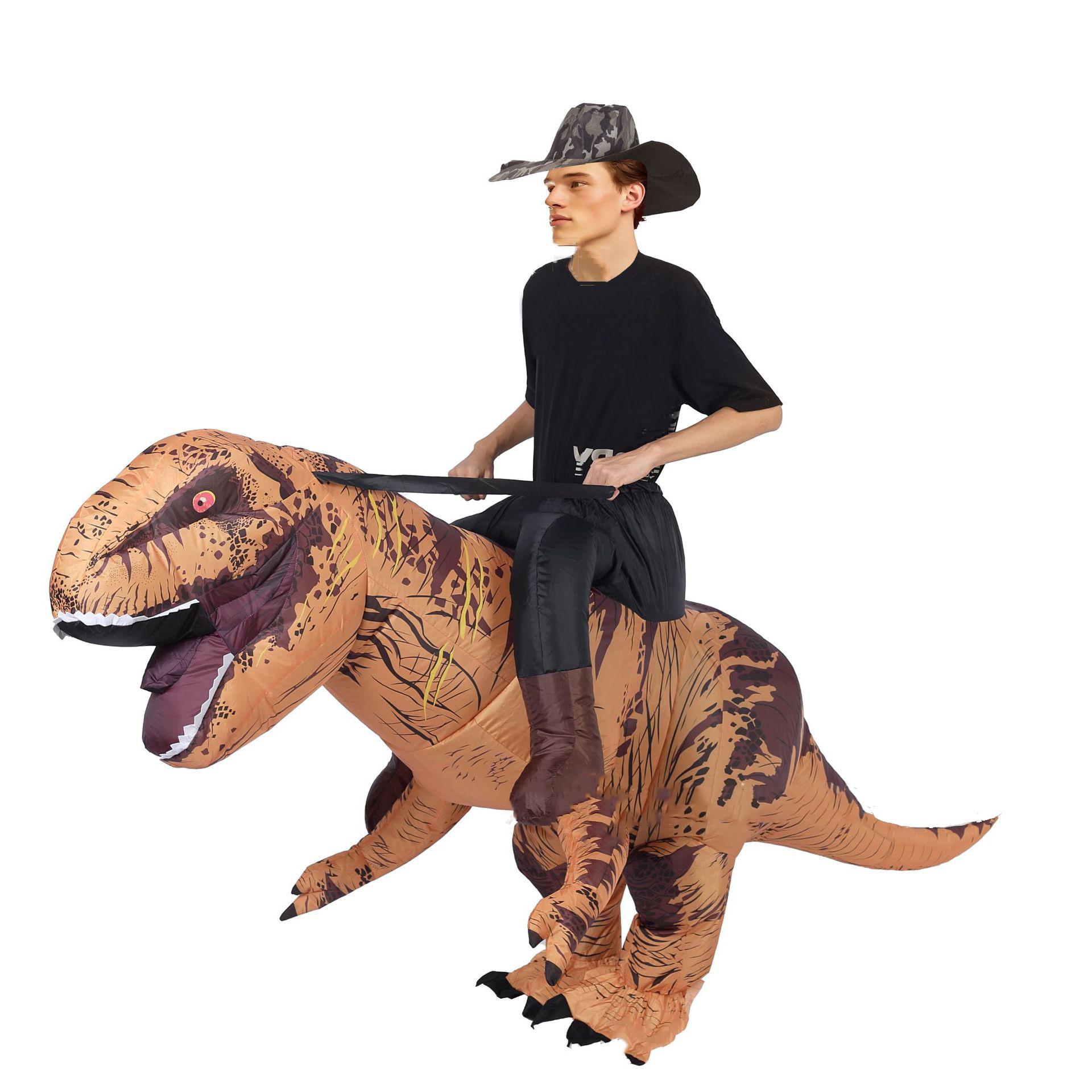 

Inflatable Tyrannosaurus Rex dinosaur riding costume for adults 150-188cm коричневий