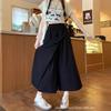 Girls Chic Elastic High Waisted Long Pants Lady Comfortable Wide Leg Trousers Women Korean Fashion Solid Color Slacks