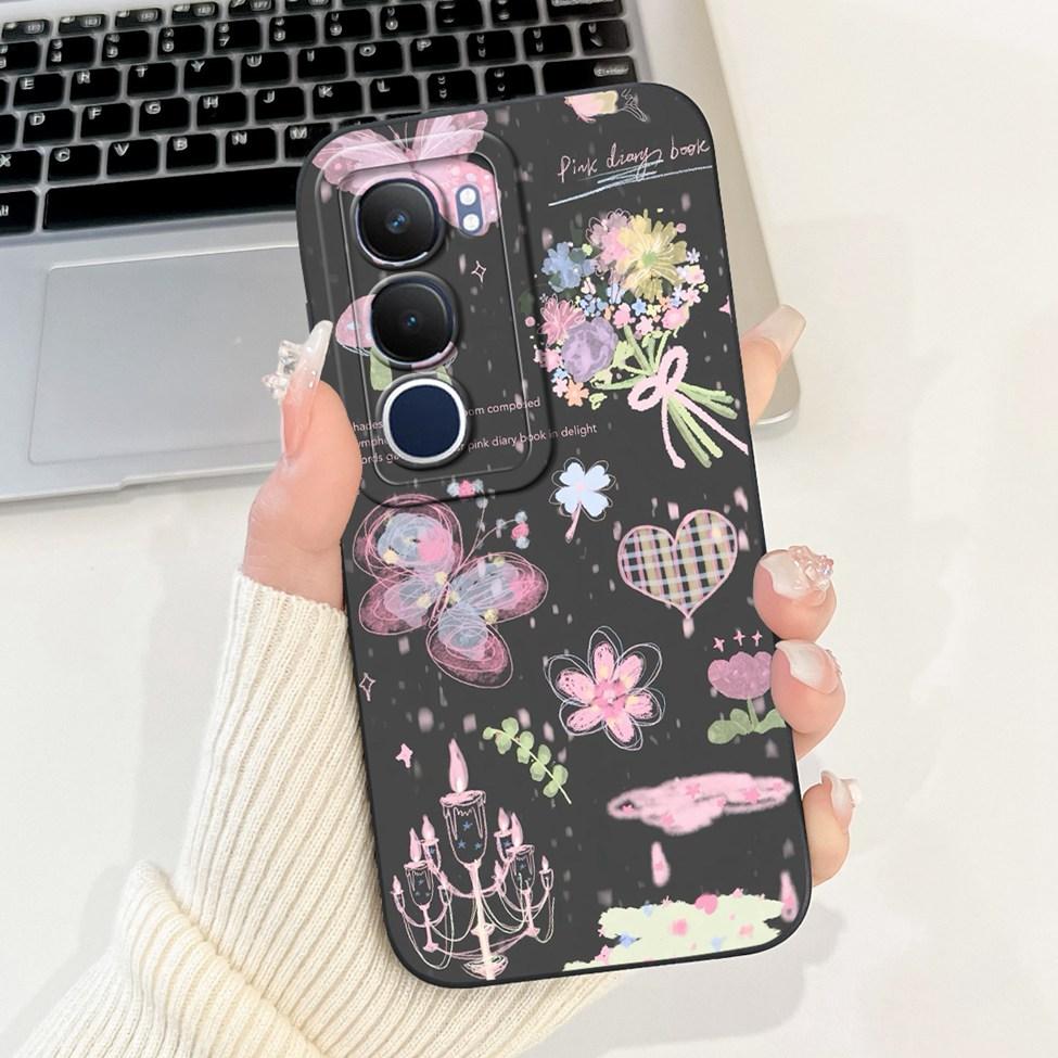 For Vivo Y19 1915 Case Y19S V2419 Luxury Fashion Cute Cartoon Girl Shockproof Silicone Back Cover For Vivo Y19s Phone Case Funda