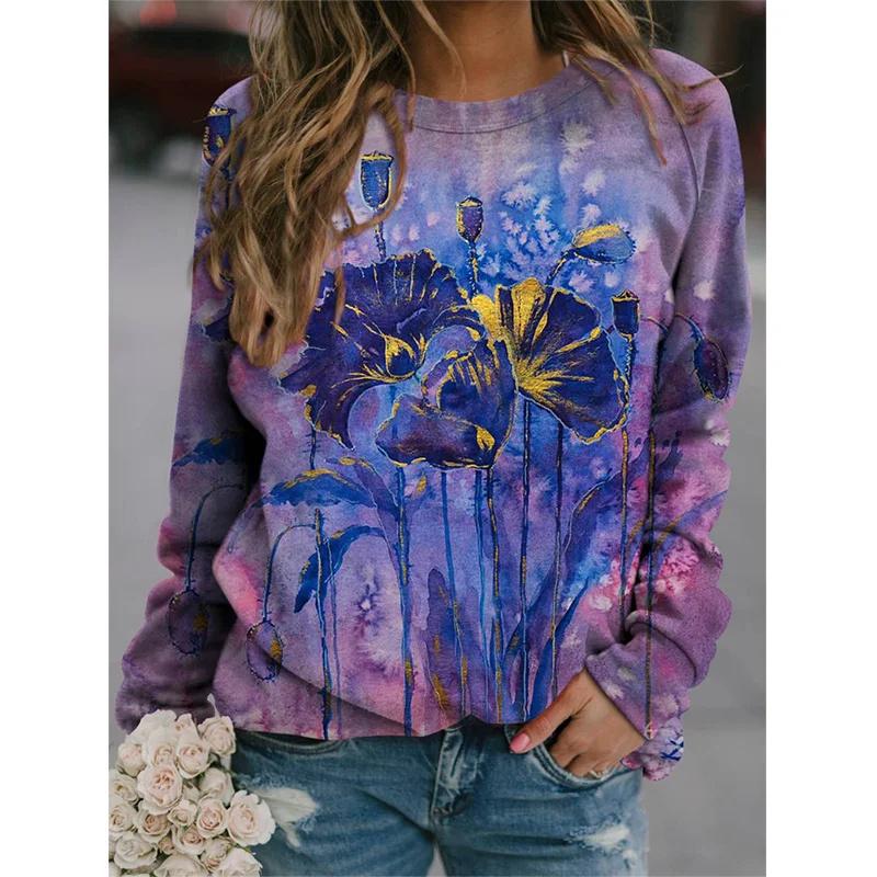 3D printed colorful dandelion long sleeved T-shirt XS