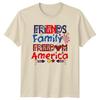 Friends Family Freedom America USA Patriotism Fourth of July Unisex Unisex Graphic