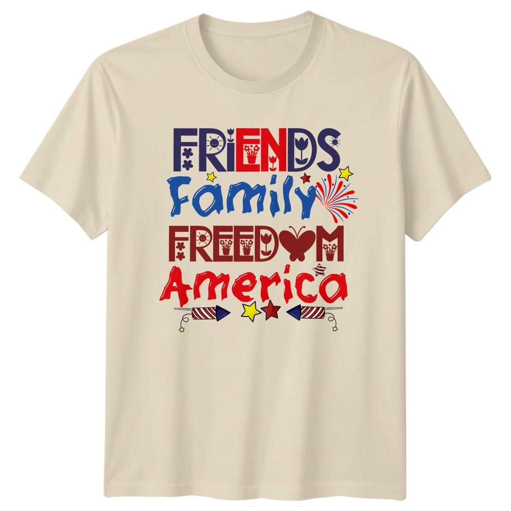 Friends Family Freedom America USA Patriotism Fourth of July Unisex Unisex Graphic