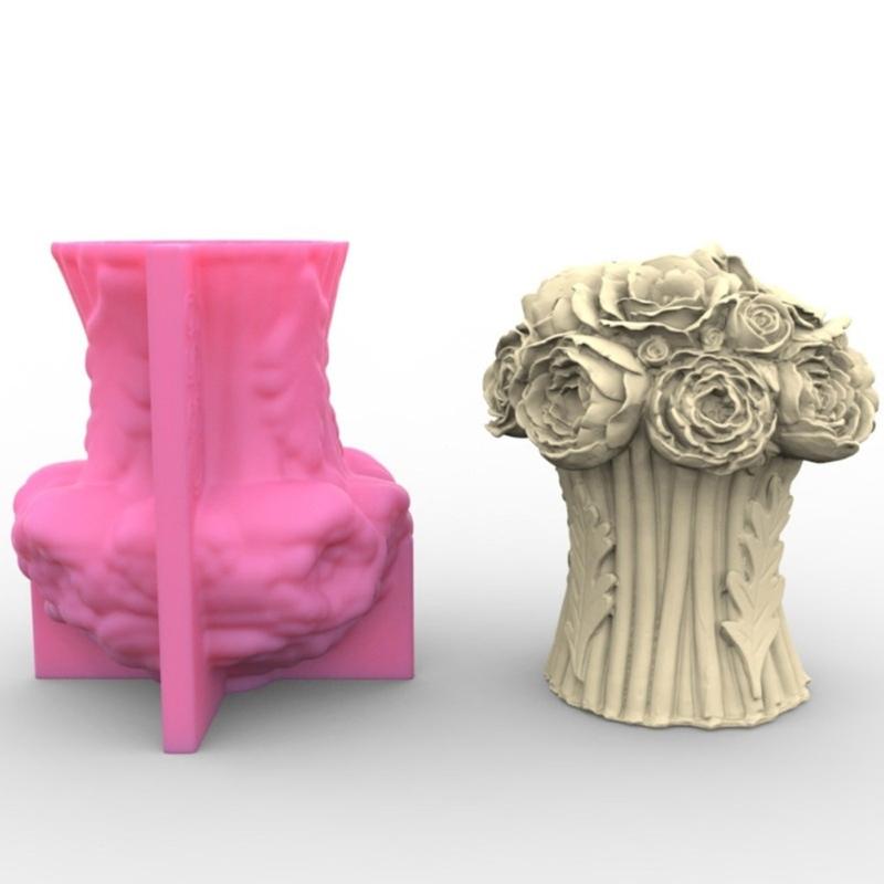 Rose Flower Silicone Molds DIY Crafts Plasters Mold Handmades Scented Candle Mold Table Ornament Mould Easy to Use