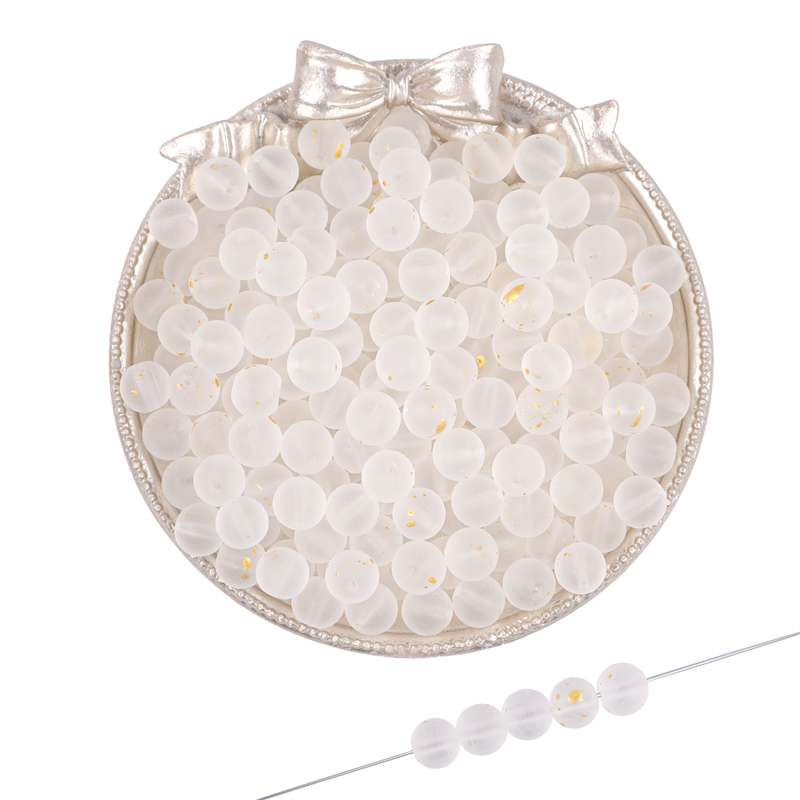 Gold Foil Effect Glass Crystal Beads 8mm Round Spacers for DIY Jewelry 50 Pcs Multi-Colors