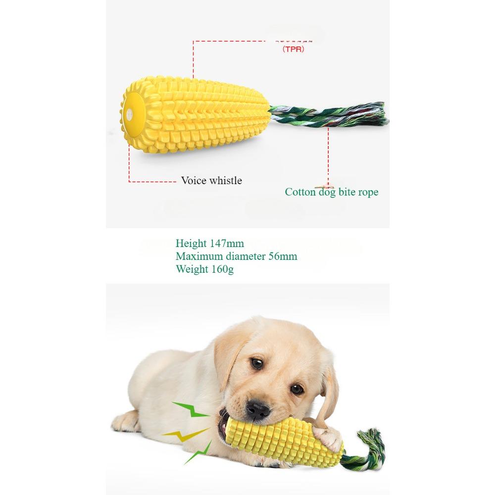 Dog toys, pet supplies, acoustic corn dog toys. Cotton rope, grinding rod