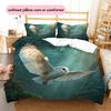 Spreading Wings Owl  Pattern Bedding Quilt Set Quilt Cover Pillowcase Home Decoration  Gift (1 * Duvet Cover + 2 * Pillowcase, Without Core)