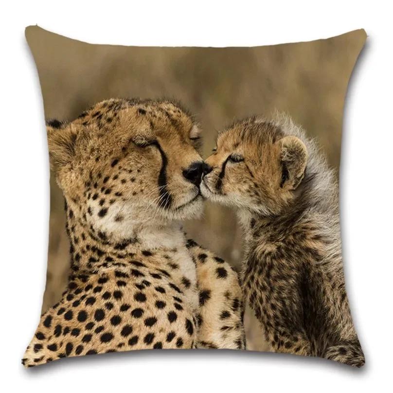 Cushion Cover for Home Decoration, Animal, Giraffe, Big Cat, Zebra, for Sofa, Chair, Car Seat, Friend, Bedroom, Gift